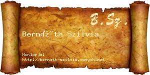 Bernáth Szilvia névjegykártya