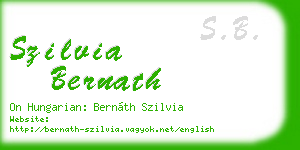 szilvia bernath business card