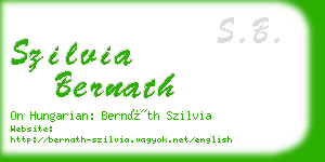 szilvia bernath business card